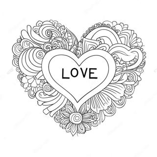 Colorful Heart With Love God Love Others Message Coloring Page 66254-53131