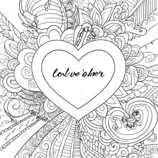 Colorful Heart With Love God Love Others Message Coloring Page 66254-53132