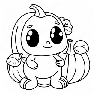 Cute Among Us Crewmate With Pumpkin Coloring Page 66264-53137