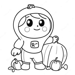 Cute Among Us Crewmate With Pumpkin Coloring Page 66264-53138