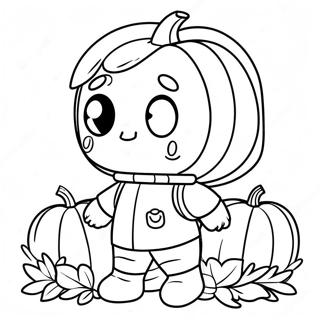 Cute Among Us Crewmate With Pumpkin Coloring Page 66264-53140