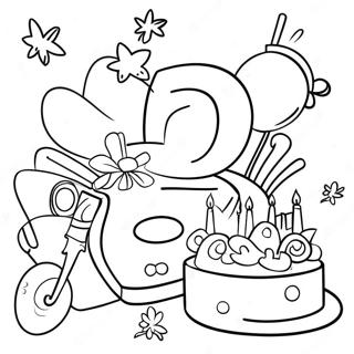 40th Birthday Celebration Coloring Page 66283-53151