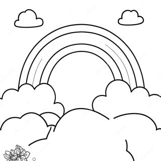 Vibrant Rainbow With Clouds Coloring Page 66344-53201