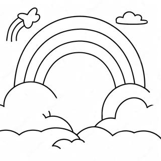 Vibrant Rainbow With Clouds Coloring Page 66344-53202