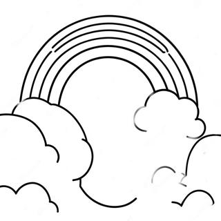 Vibrant Rainbow With Clouds Coloring Page 66344-53204