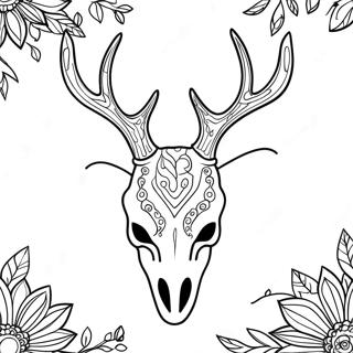 Deer Skull Coloring Page 66363-53214