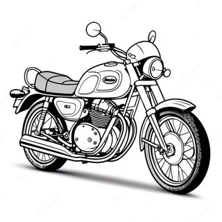 Vintage Kawasaki Motorcycle Coloring Page 66374-53225