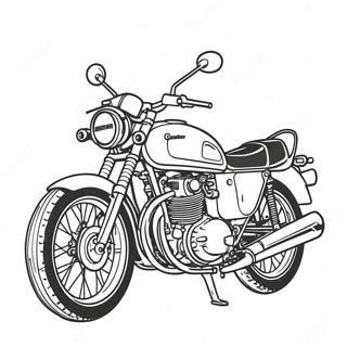 Vintage Kawasaki Motorcycle Coloring Page 66374-53227