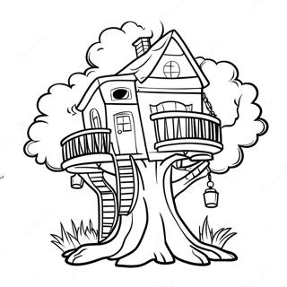 Enchanted Treehouse Coloring Page 6637-5405