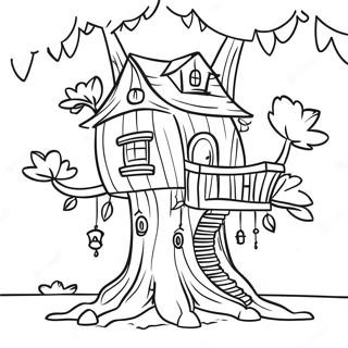 Enchanted Treehouse Coloring Page 6637-5406