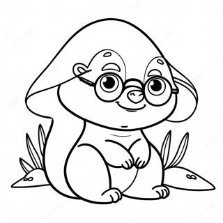 Cute Mole With Glasses Coloring Page 66384-53233