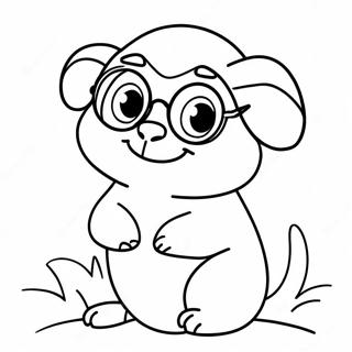 Cute Mole With Glasses Coloring Page 66384-53234