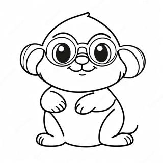 Cute Mole With Glasses Coloring Page 66384-53235