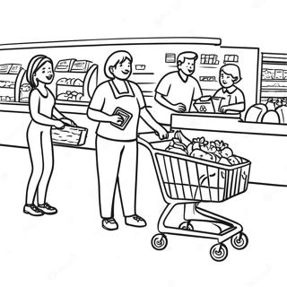 Happy Publix Shopping Scene Coloring Page 66394-53241