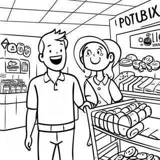 Happy Publix Shopping Scene Coloring Page 66394-53243