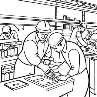 Busy Factory Workers Coloring Page 66434-53273