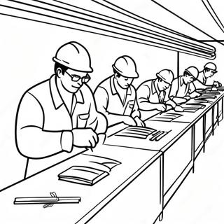 Busy Factory Workers Coloring Page 66434-53276