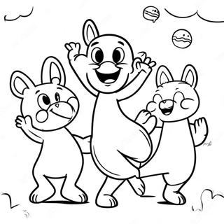 Nooshy And Friends Dancing Coloring Page 66444-53281