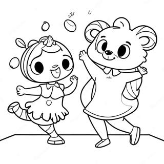 Nooshy And Friends Dancing Coloring Page 66444-53283