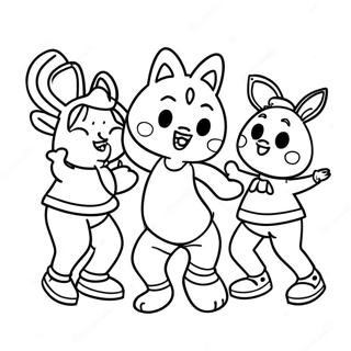 Nooshy And Friends Dancing Coloring Page 66444-53284