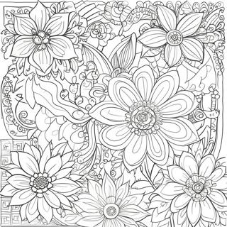 Intricate Floral Adult Coloring Page 66454-53294