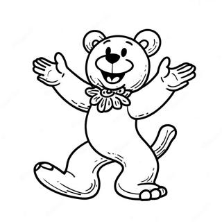 Colorful Grateful Dead Bear Dancing Coloring Page 66464-53297