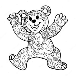 Colorful Grateful Dead Bear Dancing Coloring Page 66464-53299