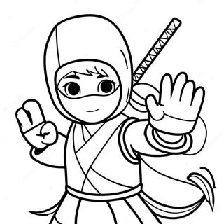 Ninja Girl Action Pose Coloring Page 66533-53351