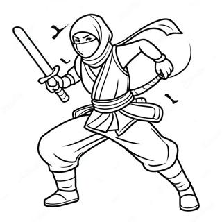 Ninja Girl Action Pose Coloring Page 66533-53352