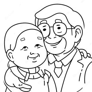 Grandparents Day Heartwarming Coloring Page 6656-5423