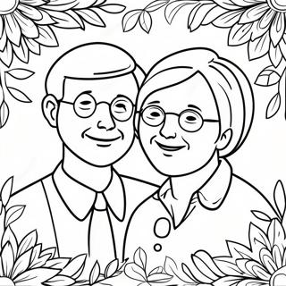 Grandparents Day Heartwarming Coloring Page 6656-5424