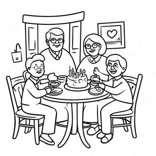 Grandparents Day Family Gathering Coloring Page 6657-5418