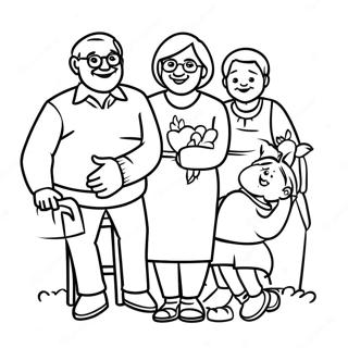 Grandparents Day Family Gathering Coloring Page 6657-5420