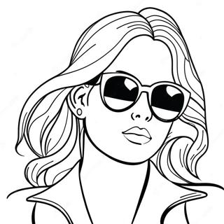 Stylish Hot Girl With Sunglasses Coloring Page 66594-53393