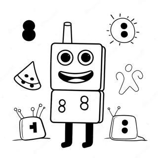 Numberblocks 8 Coloring Page 66663-53450