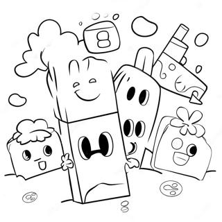 Colorful Numberblocks 8 In A Fun Scene Coloring Page 66664-53461