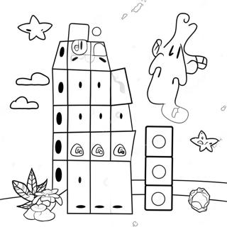 Colorful Numberblocks 8 In A Fun Scene Coloring Page 66664-53464