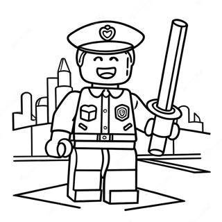 Lego Police Officer In Action Coloring Page 66674-53458