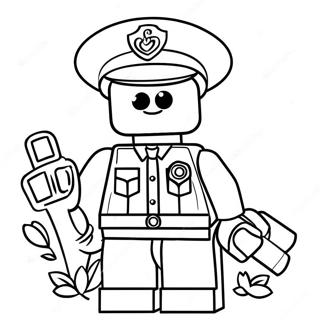 Lego Police Officer In Action Coloring Page 66674-53459