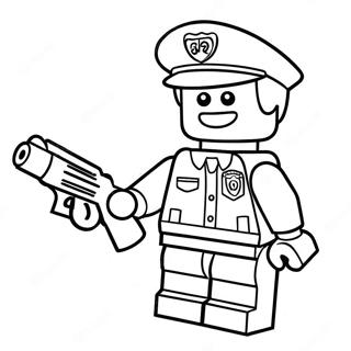 Lego Police Officer In Action Coloring Page 66674-53460