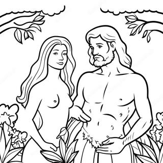 Adam And Eve In The Garden Coloring Page 66714-53496