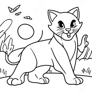 Brave Warrior Cats In Battle Coloring Page 66744-53515