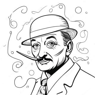 Salvador Dali Surrealist Artwork Coloring Page 66753-53522