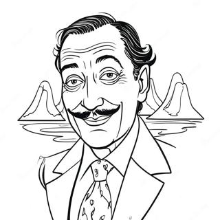 Salvador Dali Surrealist Artwork Coloring Page 66753-53524