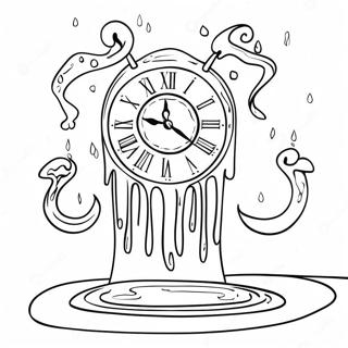 Melting Clocks By Salvador Dali Coloring Page 66754-53532