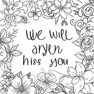 We Will Miss You Message Coloring Page 6676-5435