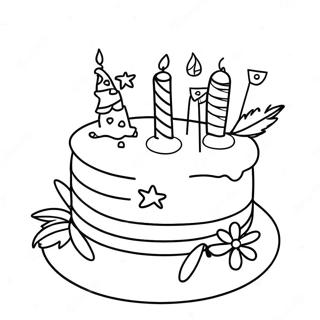 Joyful Birthday Cake For Nana Coloring Page 66794-53557