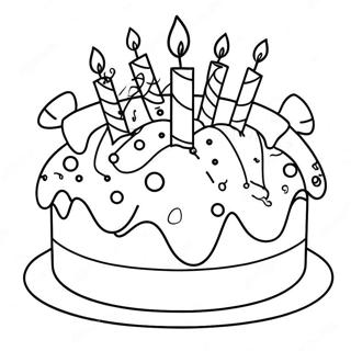 Joyful Birthday Cake For Nana Coloring Page 66794-53558