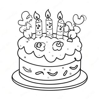 Joyful Birthday Cake For Nana Coloring Page 66794-53559