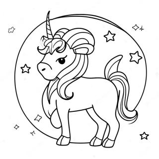 Colorful Capricorn With Stars Coloring Page 66804-53566